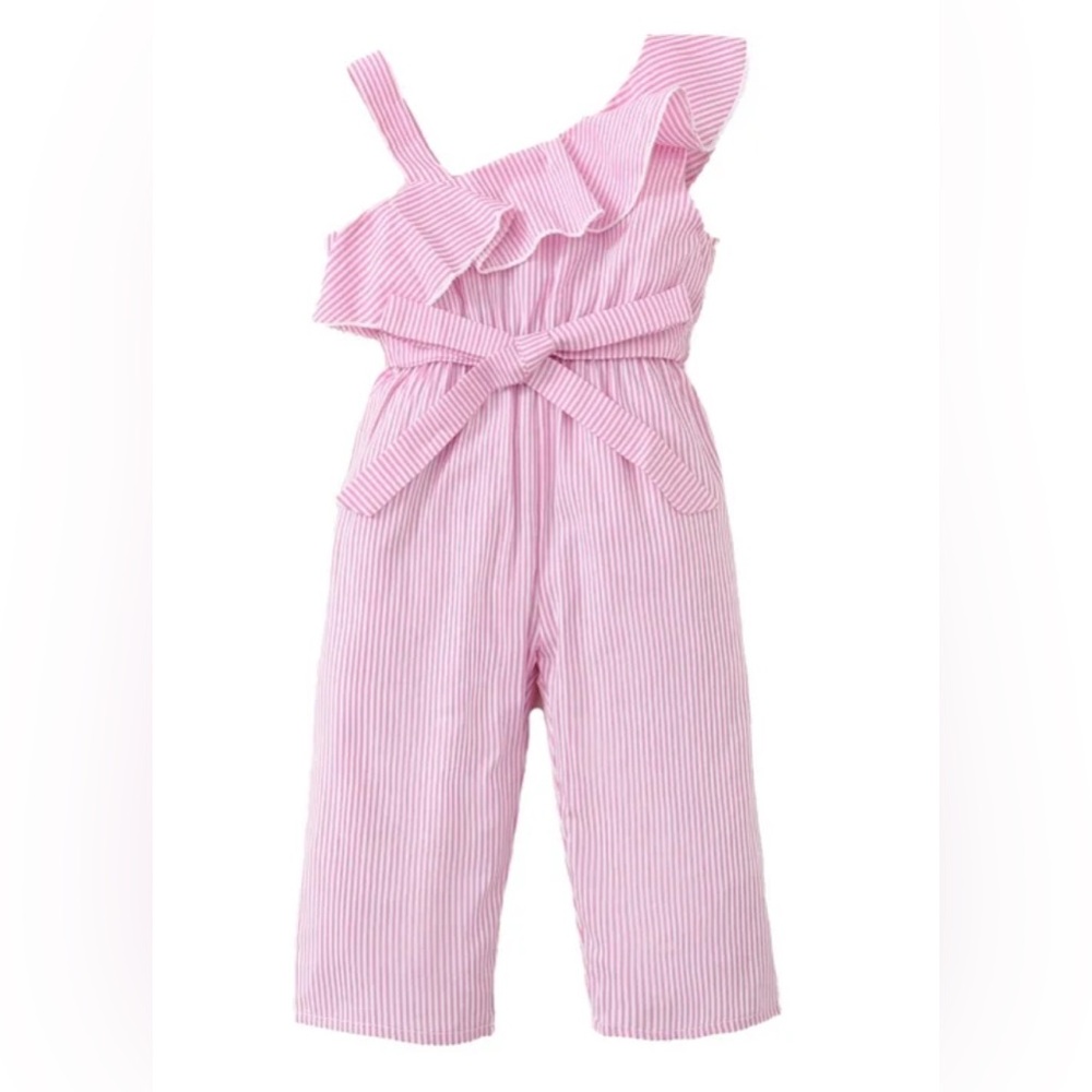 Charming Pink Ruffled Kids Romper